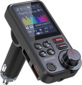 1.8 Inch Draadloze Auto Bluetooth FM-zender - Aux Ondersteunt QC3.0 Opladen - Treble en Bass Geluid Muziekspeler