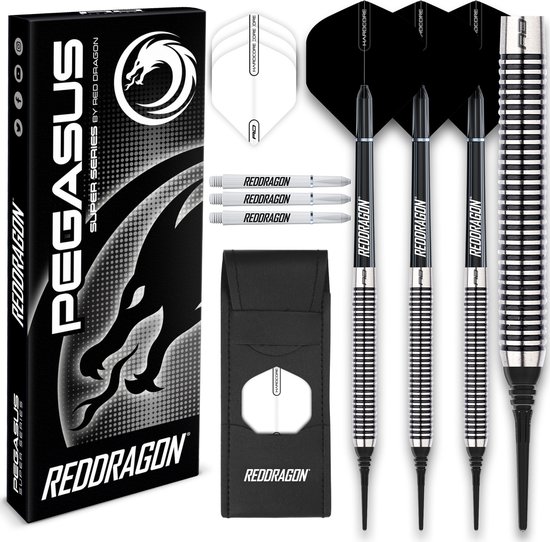 RED DRAGON - Pegasus: Softip Tungsten Steel Dartpijlen Professioneel - 18 gram vat, 20 gram totaal gewicht van Red Dragon — afbeelding 2