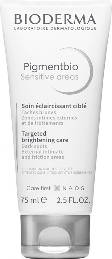 Witte tube Bioderma Pigmentbio Sensitive areas crème.