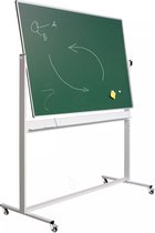 Krijtbord Deluxe Merlin - Magnetisch - Dubbelzijdig - Kantelbaar bord - Schoolbord - Eenvoudige montage - Emaille staal - Groen - 120x220cm