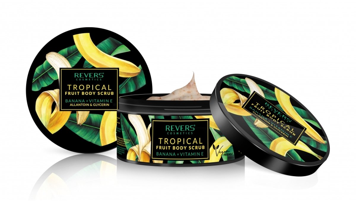 REVERS® Body Scrub Tropical Fruit Banana + Vitamine E 200ml.