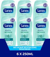 Sanex Natural Prebiotic from Bio Agave Revitalizing douchegel - 6 x 250ml - Voordeelverpakking