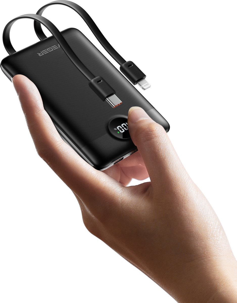 Powerbank met LCD scherm 10.000mAh 3 apparaten tegelijk laden