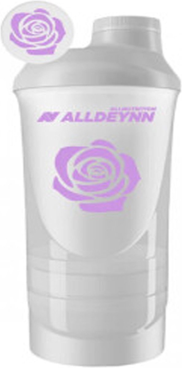 Goedkoopste Alldeynn | Shaker | 6 delige shaker | 600ml |Voor het maken van Shake's | Doorzichtig | extra compartimenten voor poeder en/of pillen | Nutriworld