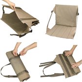 Bleacher-stoelen met rugleuningen en kussens - Draagbaar stadionzitkussen voor camping - Kaki-kleur beach sling chair