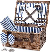 Rieten Picknickmand voor 2 Personen - Picknickset voor Buitenfeesten - Kamperen in Stijl picnic basket