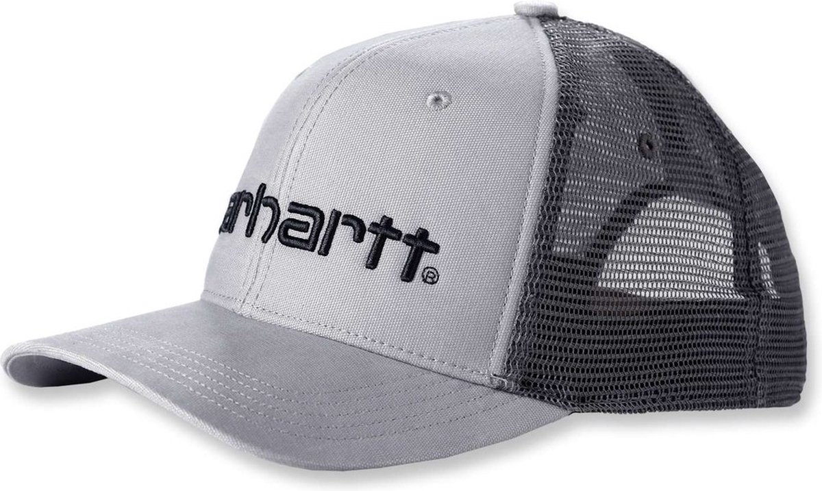 carhartt CANVAS MESH-BACK LOGO GRAPHIC CAP ASPHALT BLACK