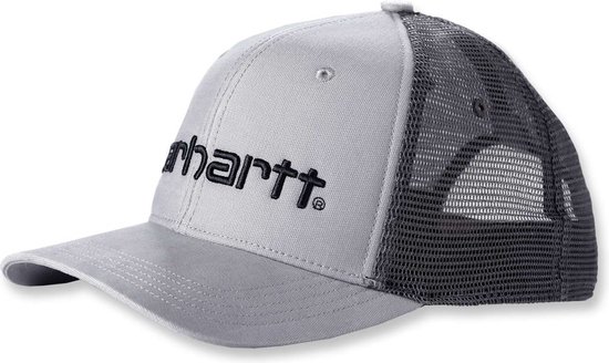 carhartt CANVAS MESH-BACK LOGO GRAPHIC CAP ASPHALT BLACK