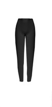 Dames katoenen legging/onderbroek hoge taille met kant M (38-40) zwart
