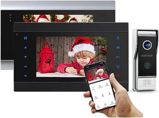 Bekabeld video-intercomsysteem met een 7-inch display Video Deurbel Bekabeld video-intercomsysteem met een 7-inch display Video Deurbel