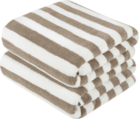 Microvezel badhanddoek groot XXL 80cmx180cm 2 stuks badhanddoeken sneldrogend & pluisvrij douchehanddoek saunahanddoeken zacht en absorberend handdoeken bruin