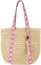 Strandtas beige/roze 716