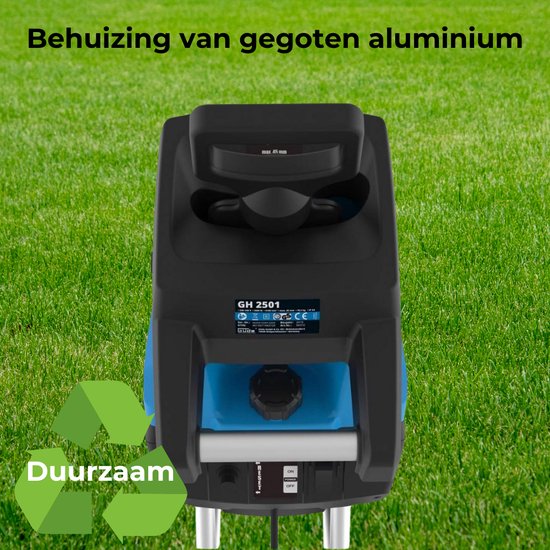 Professionele Hakselaar Versnipperaar - Hakselaar Electrisch 50L - Versnipperaar Hakselaar - 2500W - Max. Ø45mm - Incl. Wielen, Opvangzak, Duurzame Draaimessen - Heggen, Bomen en Haag -Tuinonderhoud van Pro — afbeelding 2
