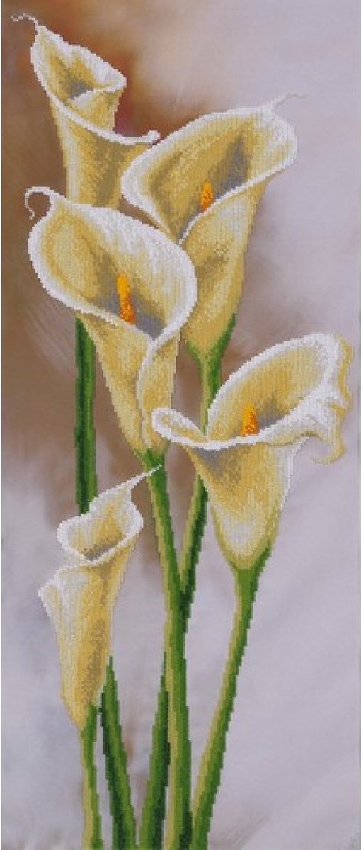 BORDUURPAKKET met parels - Callas - Aronskelk - 0401 - VDV - borduren met kralen