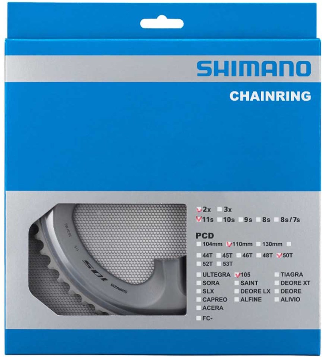 Shimano Kettingblad 105 R7000 53t 110 Mm 11s Zilver