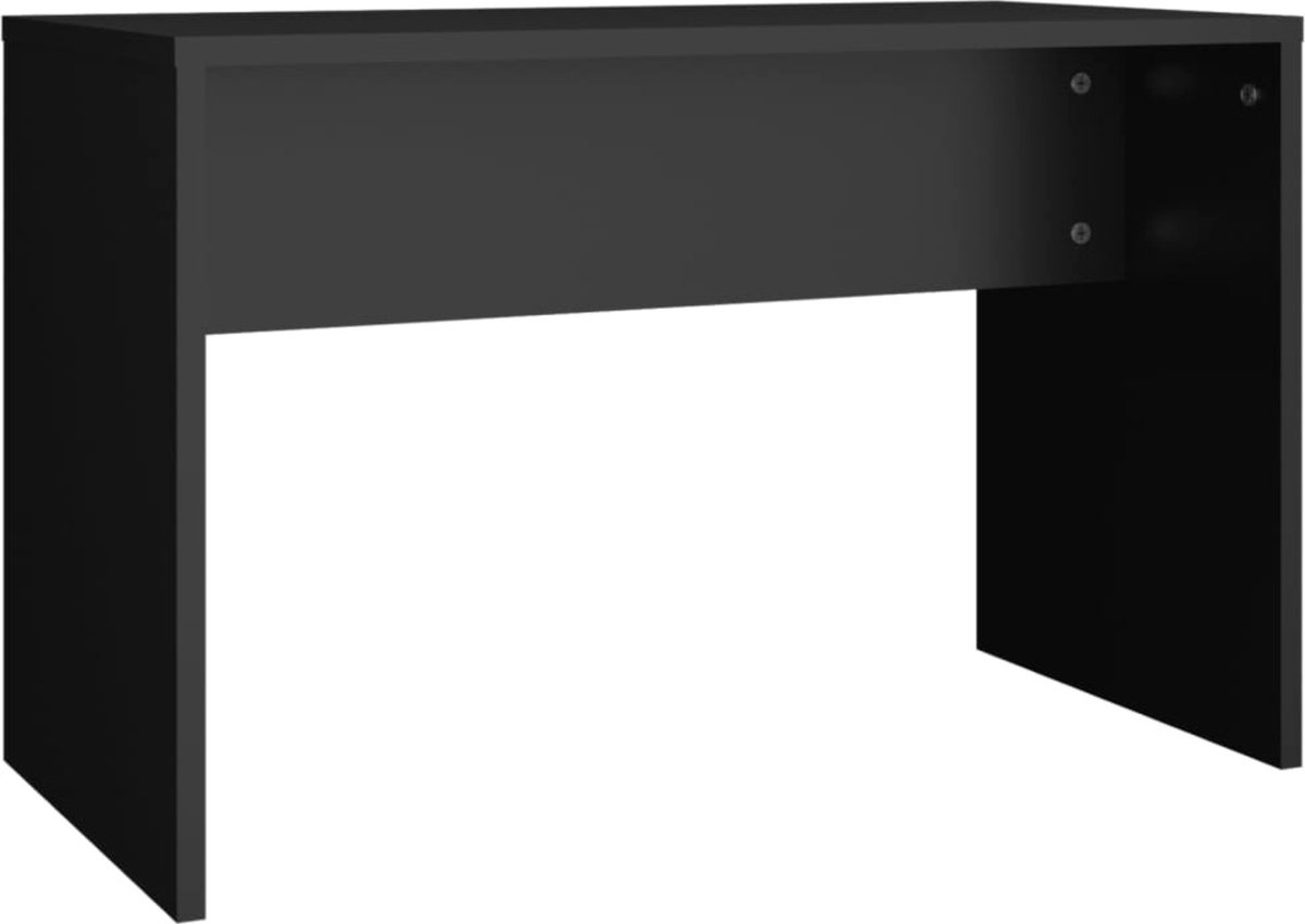 GranMaison Kaptafel met spiegel en verlichting - Make up tafel - Make up - Toilettafel -Met lades - Bankje - 60 x 40 x 140 cm - Zwart