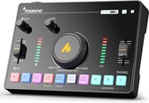 Maono - AMC2 Neo - Streaming Deck - Alimentation fantôme 48 V - Table de mixage DJ Bluetooth - Table de mixage de Gaming - Batterie intégrée - Podcast / Stream / Gaming - Connexion XLR - Line-in - Changeur de voix