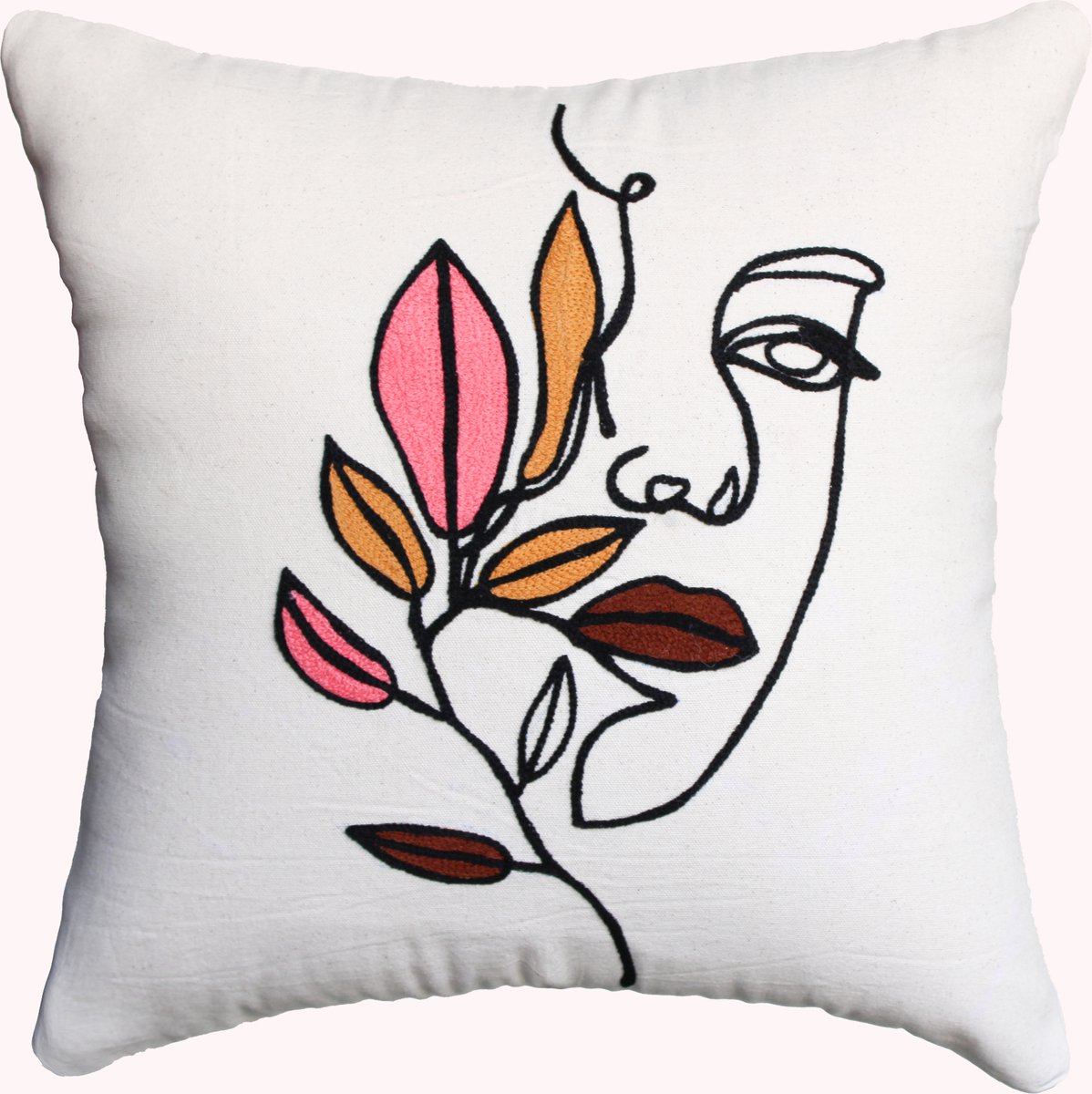 Urbane Hide Kussens woonkamer | kussenhoes 45x45cm | kussensloop | sierkussens | cushion cover | katoen | Embroidery wit