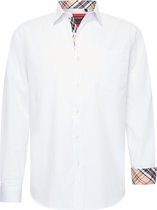 Overhemden Heren Lange Mouwen Comfort Fit - Longsleeve Shirt - Strijkvrij - Maat XXL - Wit