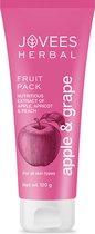 Jovees Kruiden Appel & Druif Fruitpakket (120g) | Verrijkt met appel-, abrikozen- en perzikextracten | Pakt ongelijkmatige huidtinten aan | Geschikt voor alle huidtypes | Voedend en verjongend gezichtsmasker