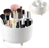 Make up organizer - draaibaar-Opbergdoos - 5 kaartsleuven - Make up koffer - Wit