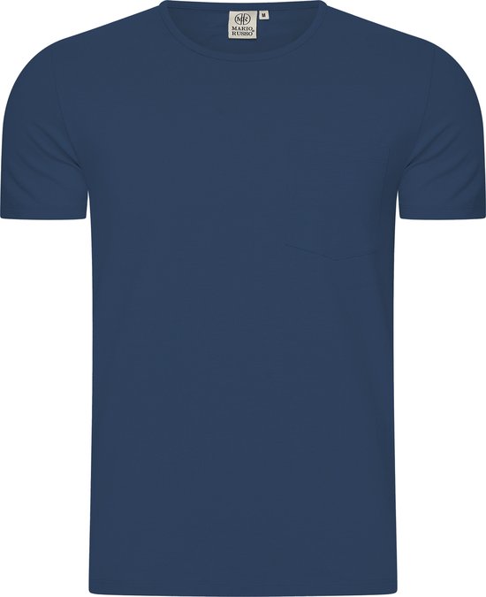 Mario Russo T-shirt - T-shirts Heren - Katoen - M - Navy
