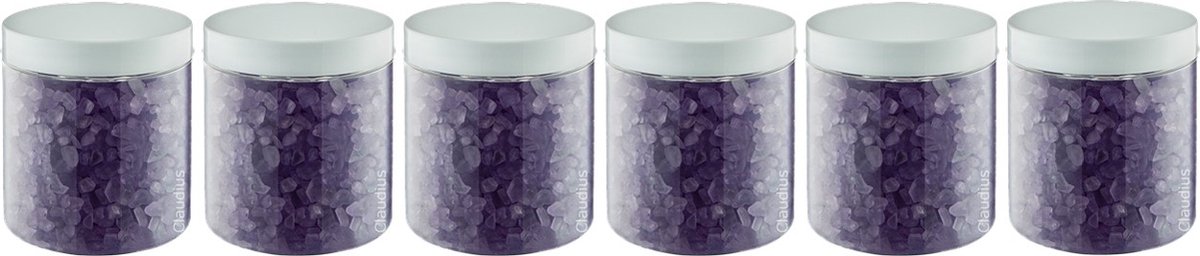 Goedkoopste Claudius Badzout Lavendel - 300 gram - Pot met witte deksel - set van 6 stuks