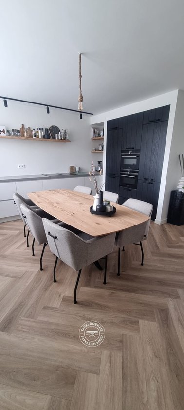 Deens ovale eiken eettafel 220 x 100 cm - licht natuurlijk eiken ...