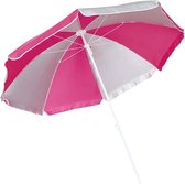 Parasol - rose/blanc - D120 cm - protection UV - sac de transport inclus