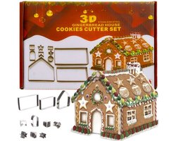Ruhhy Peperkoekhuisje maken vormen set - 10 stuks - uitsteekvormpjes - kerst koekjes bakken - snoephuisje