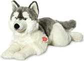 Hermann Teddy Knuffeldier hond Husky - zachte pluche - premium kwaliteit knuffels - grijs/wit - 60 cm