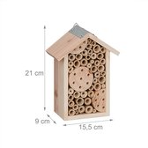insectenhotel / Design insectenhotel met natuurlijke materiaal - Voor bijen, lieveheersbeestjes en vlinders - Om op te hangen21 x 15.5 x 9 cm,