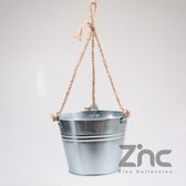 Zinc Collection - Hangende zinken emmer 5 Liter by Esschert Design - Tuindecoratie - Bloempot/bloembak/plantenbak - Zink Decoratie