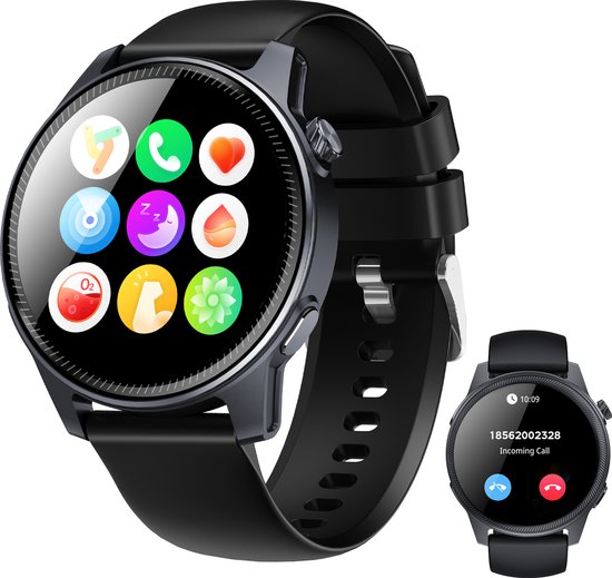 Denver Smartwatch - Android & iOS - Volledige Belfunctie - Amoled Display - Sporthorloge - Hartslagmeter - Saturatiemeter - Slaapmonitor - SWC392 - Zwart