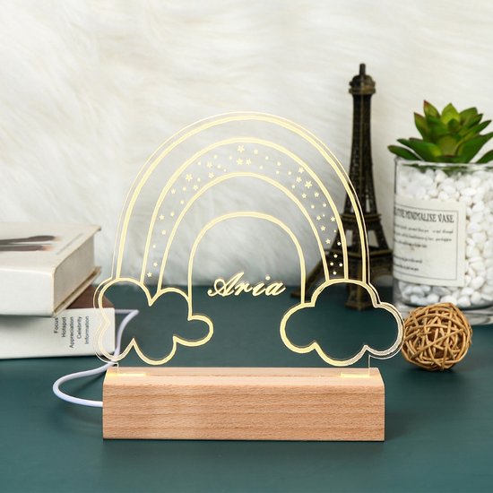 Regenboog naamlamp - nachtlampje - slaapkamer decoratie - lamp - gepersonaliseerd cadeau van Lumigo — afbeelding 3