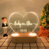 Hart met namen en datum - led lamp - liefde - cadeau - huwelijk