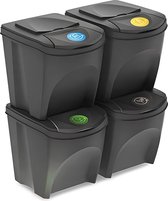 Vuilnisemmer, afvalemmer, afvalscheidingssysteem, 100L - 4x25L container, Sorti Box, vuilnissorteerder, 3 kleuren van RG-Vertrieb
