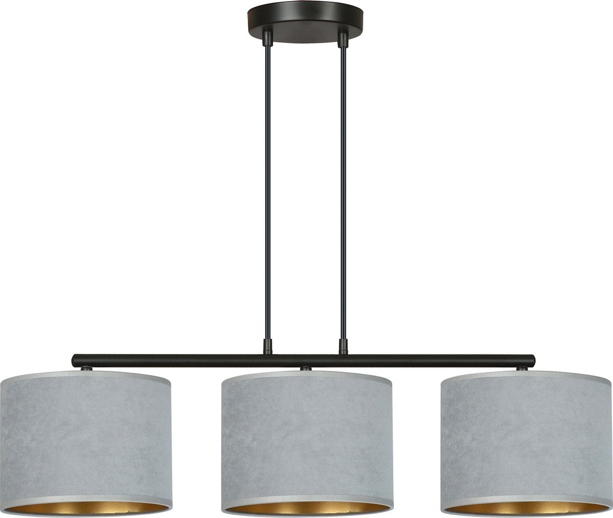 Emibig Bornholm hanglamp grijs rond kappen 3x E27 - Perfecte verlichting voor elke ruimte