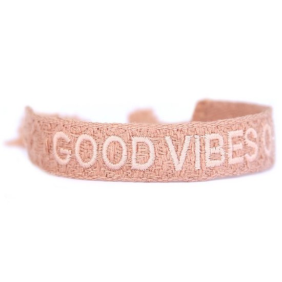 Armband good vibes only nude pink - Love Ibiza