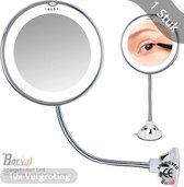 Borvat® - Spiegel - met Led Verlichting - 10x Vergroting - Flexibele Hals - Zuignap - 360° Rotatie - Scheerspiegel
