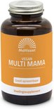 Bruine pot met oranje label: "Mattisson HEALTHSTYLE VEGAN MULTI MAMA Voedingssupplement".