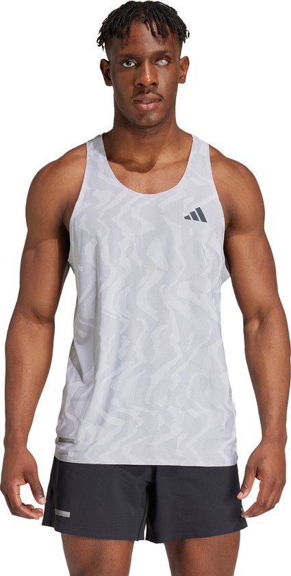 adidas Performance Ultimate HEAT.RDY Engineered Running Singlet - Heren - Grijs- XS