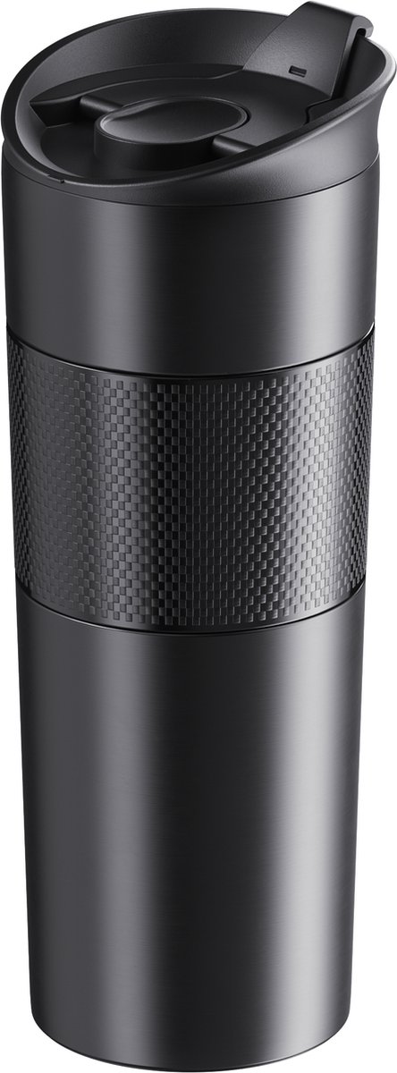 Electrox Zwart Thermofles - Premium Quality Tumbler -Travel Mug - Zwart - 500 ml - Thermosbeker met Lekvrij Deksel - Vacuüm - Dubbelwandig - Reisbeker - Roestvrij staal - Reisbeker - Thermobecher voor koffie en thee - Zwart Warm en Koud Houden – foto 8