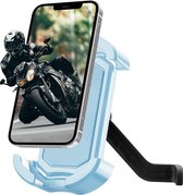 ROCKBROS Mobiele telefoonhouder, fietshouder, mobiele telefoonhouder, motorfiets, 360° draaibare universele telefoonhouder voor smartphones van 4,7-7,0 inch Blauw (achteruitkijkspiegel)