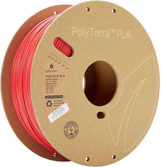 Polymaker Polyterra PLA filament 1.75 mm - 1 kg - Lava Red