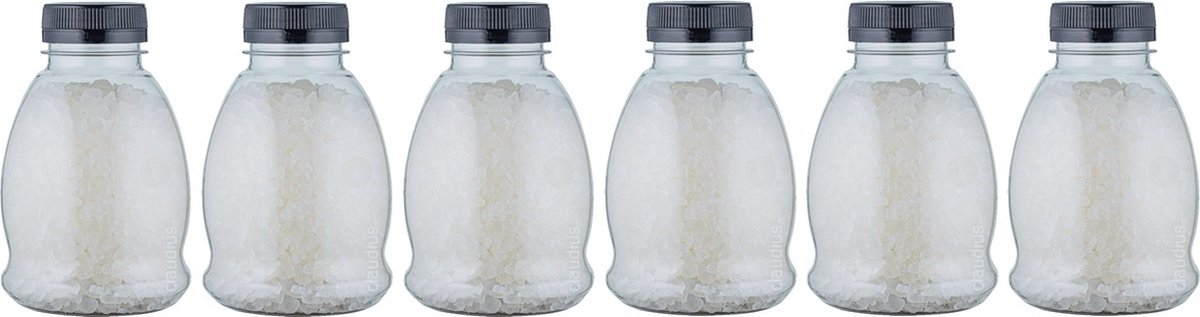 Goedkoopste Claudius Badzout - 375 gram - Fles met zwarte deksel - No scent, No colour (Geurloos) - set van 6 stuks