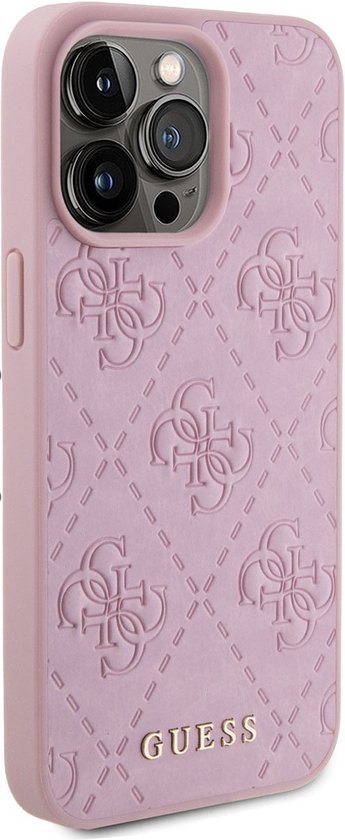 Guess 4G Stamped Back Case - Geschikt voor Apple iPhone 15 Pro (6.1") - Roze