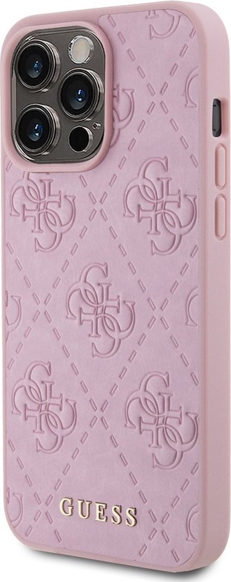 Guess 4G Stamped Back Case - Geschikt voor Apple iPhone 15 Pro (6.1") - Roze
