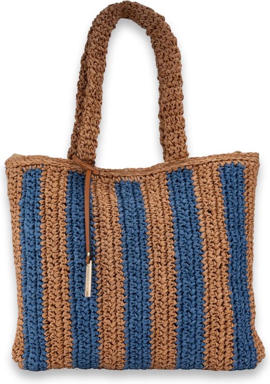 Straw shopper (blauw)