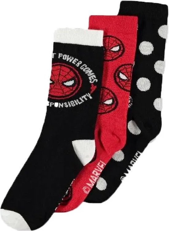 Marvel - Spider-Man - Chaussettes Crew (3 Pack) Taille: 39/42